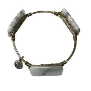 Bourbon & Boweties Large White Stone Bracelet